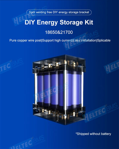 DIY Energy Storage Kit 18650 21700 Battery Holder Case Box Bracket Slot PC Plastic Material Support 6P 8P Splicable No Soldering