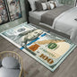 VIKAMA Creative Dollar Printed Carpet Anti-Slip Bedroom Side Rug Easy to Clean Game Room Dormitory Floor Mat Home Decoration