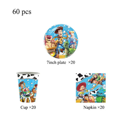 Toy Story Party Decorations Cup Plate Napkin Slap Bracelet Cake Topper Birthday Party Favors Reward Prizes Party Supplies