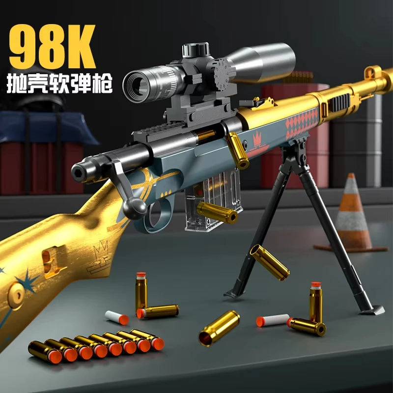 130cm Large Kar98k Soft Bullet Gun, Capable Of Firing Soft Bullets, Throwing Toy Soft Bullet Gun, Birthday Gift Toy Gun Model