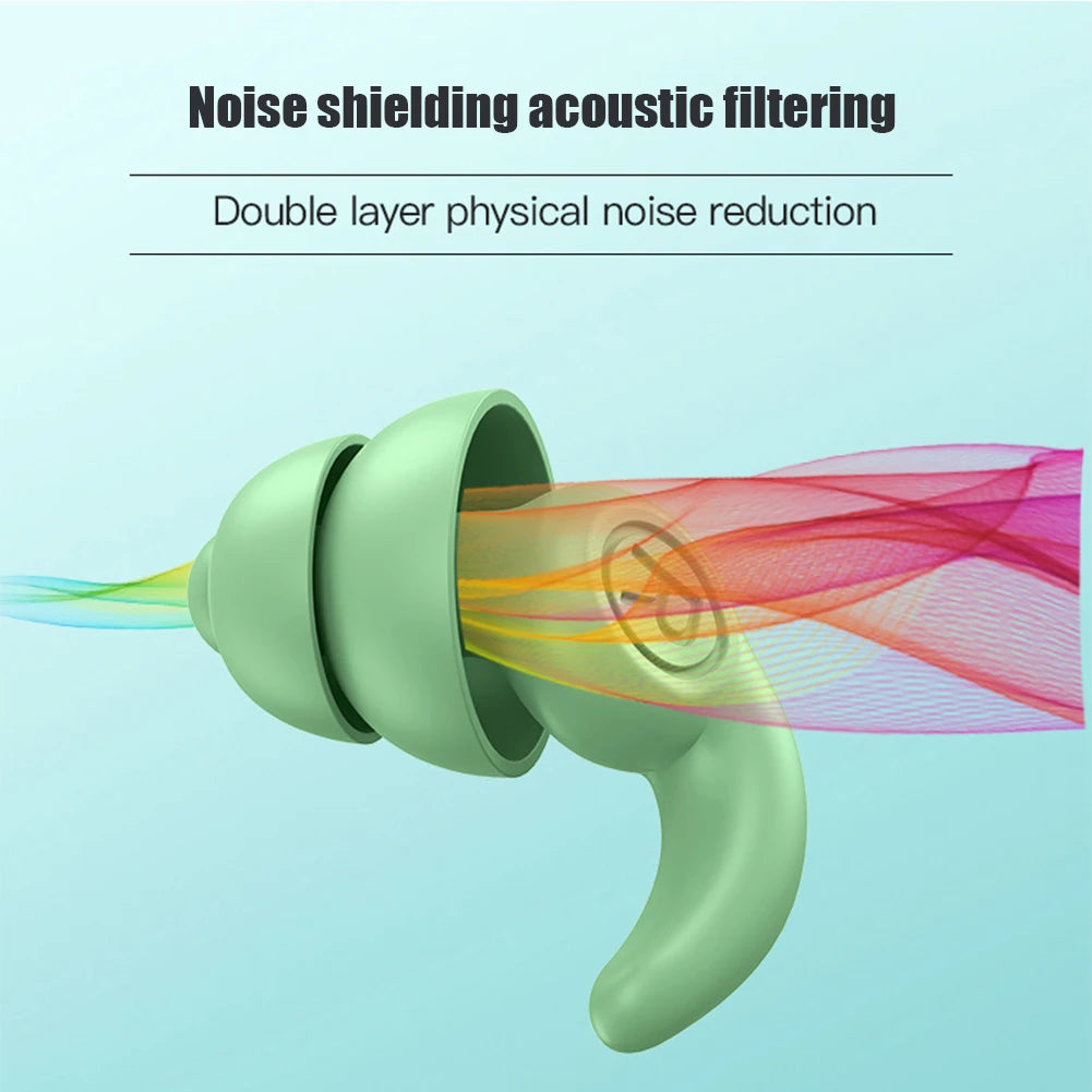 Soft Silicone Sleeping Ear Plugs Sound Insulation Ear Protection Earplugs Anti-Noise Plugs for Travel Silicone Noise Reduction