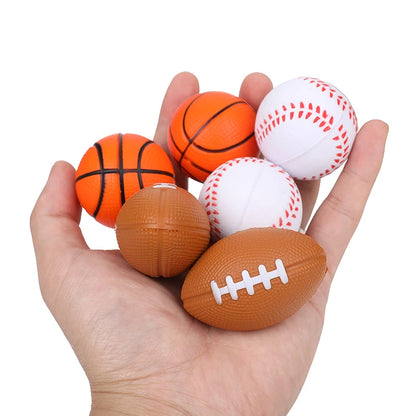 5/10/20Pcs Squeeze Ball Toys Sports Theme Kids Birthday Party Favors Goodie Pinata Filler Anti Stress Soccer Basketball Gifts