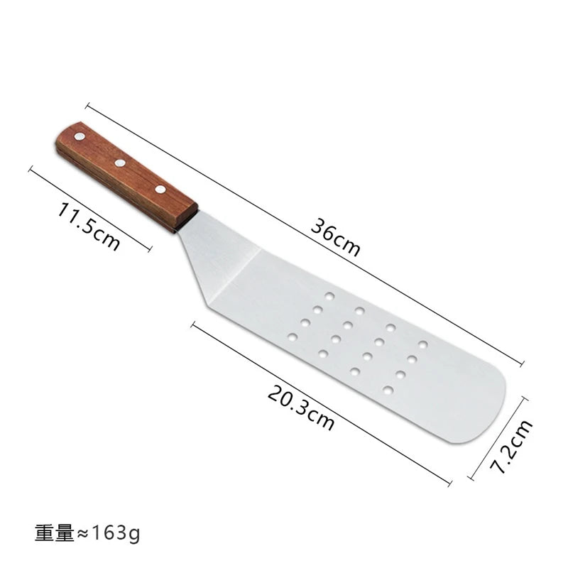Stainless Steel Spatula and Grill Scraper Non Stick Durable Barbecue Cooking Tools Pizza Shovel Pancake Beef BBQ Utensils
