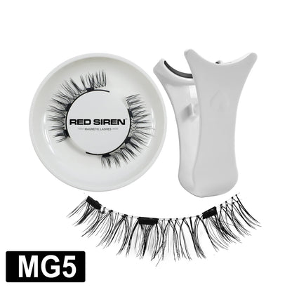 5 Magnets Glue Free Magnetic Lashes 3D Fluffy Faux Mink False Eyelashes With Mirror Case & Applicator