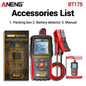 12V 24V Digital Car Battery Tester Alternator Automotive Analyzer Display Screen ANENG BT175 With Insulated Alligator Clip Tools