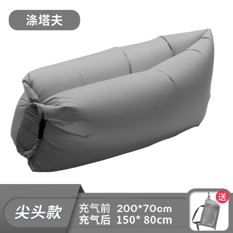 Pillow style inflatable sofa, outdoor portable lazy air sofa, foldable inflatable bed, sleeping bag