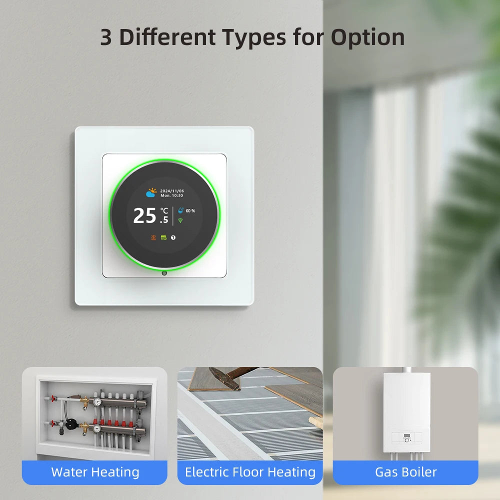 AVATTO WiFi Smart Knob Thermostat Temperature Controller For Water Gas Boiler Electric Heating Works With Tuya Alexa Google Home