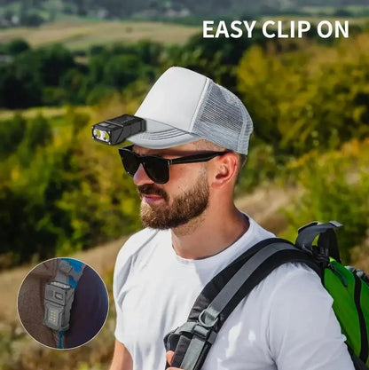 Mini Portable LED Flashlight with Side COB Light Magnetic Tail USB Rechargeable Torch for Camping Outdoor Emergency Work Lightin