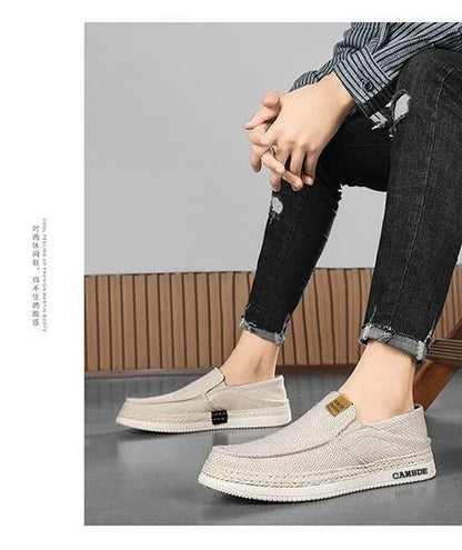 Summer Casual Loafers Men Breathable Slip On Casual Shoes for Men Classic Linen Canvas Sneakers Male Light Flats Lazy Shoes