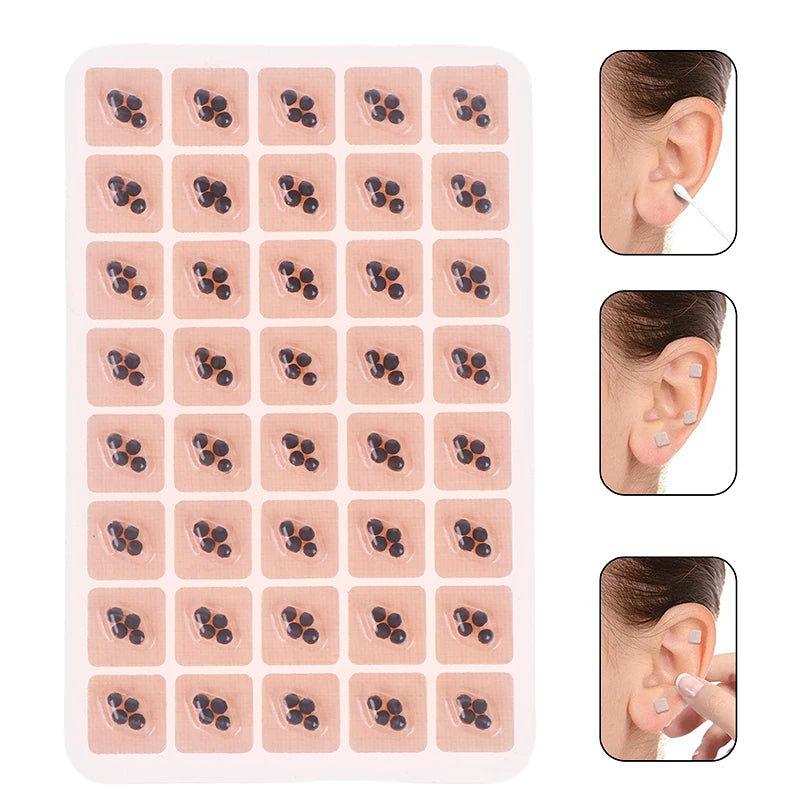400patches Ear Care Seeds Acupuncture Auricular Disposable Ear Stickers Massage Therapy Needle Patch Auricular Auriculotherapy