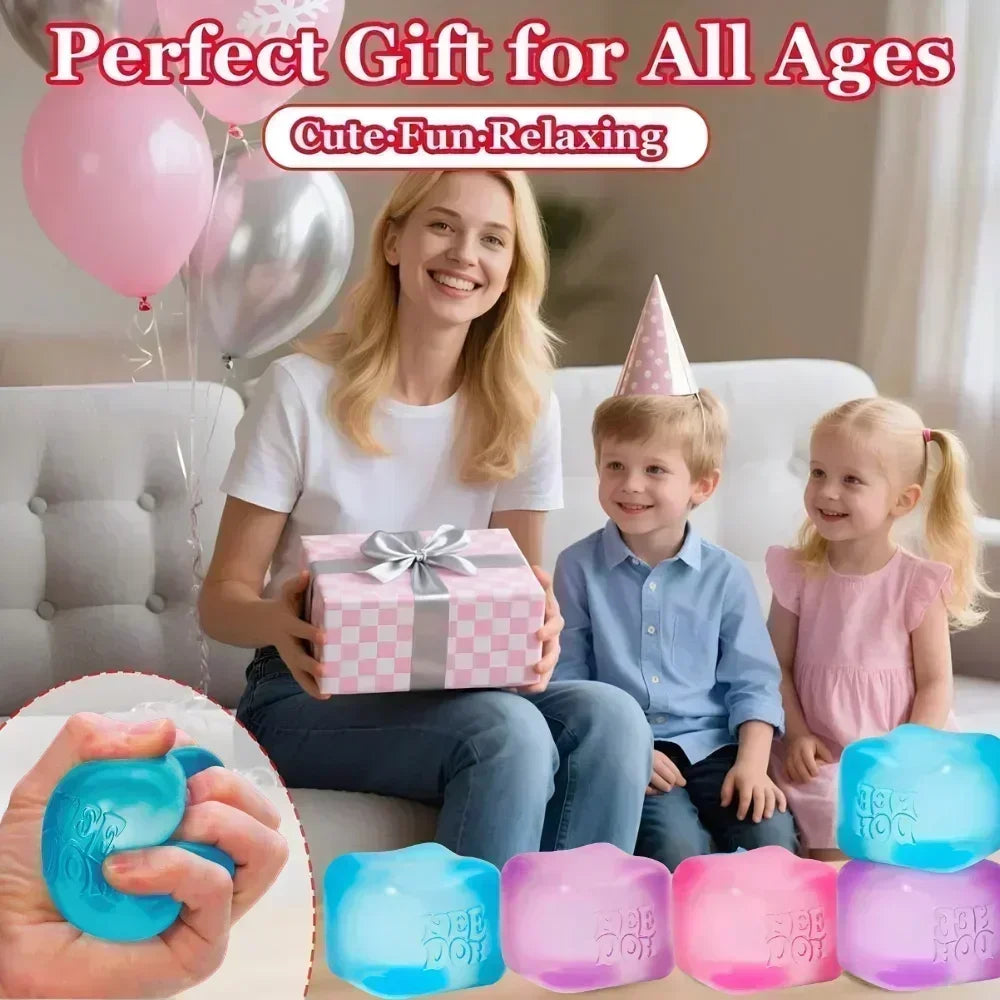 Trending Needoh Nice Ice Baby Fidget Cube 4 Pack Super Solid Squish Sensory Toys Non-toxic Squeeze Toys for ADHD and Autism Gift
