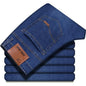 2025 New Business Men's Jeans Casual Comfortable Straight Stretch Fashion male Classic Premium Blue Black Denim trousers