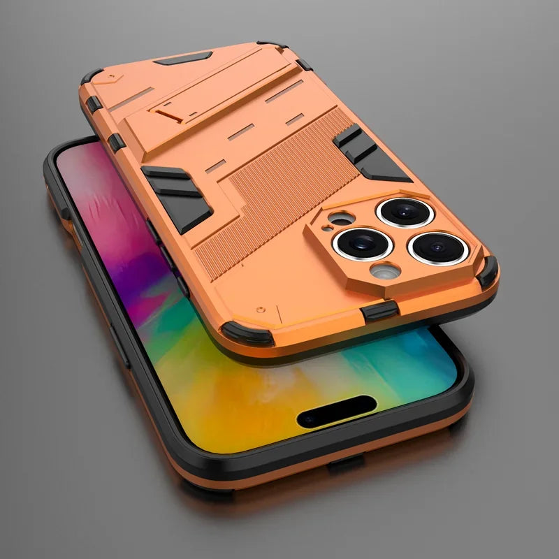Armor Shockproof Protective Magnetic Holder Case For iPhone 17 Pro Max 16 15 14 12 13 11 Pro Max Plus 17Air 13 12 Mini Cover