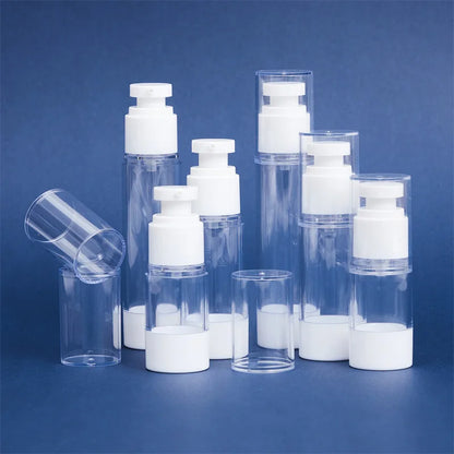 15/30/50/100ML Clear Airless Cosmetic Cream Pump Bottle Refillable Vacuum Dispenser Spray Lotion Bottle for Travel Makeup Contai