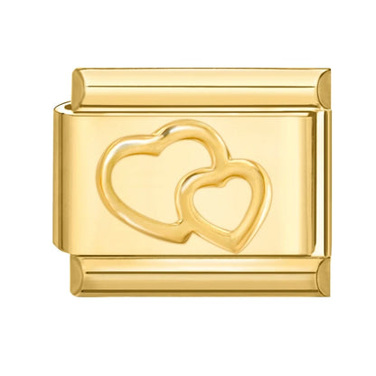 Fashion Women Men Gold Color Heart Butterfly Flower Italian Charm Link Fit 9mm Stainless Steel Bracelet DIY Jewelry