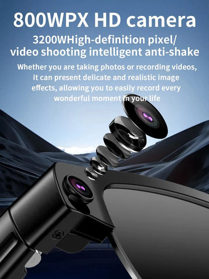 800W Pixel Camera Smart Glasses Photo Video Record BT Call Al Object Recognition Voice Assistant Translation Music Sunglasses