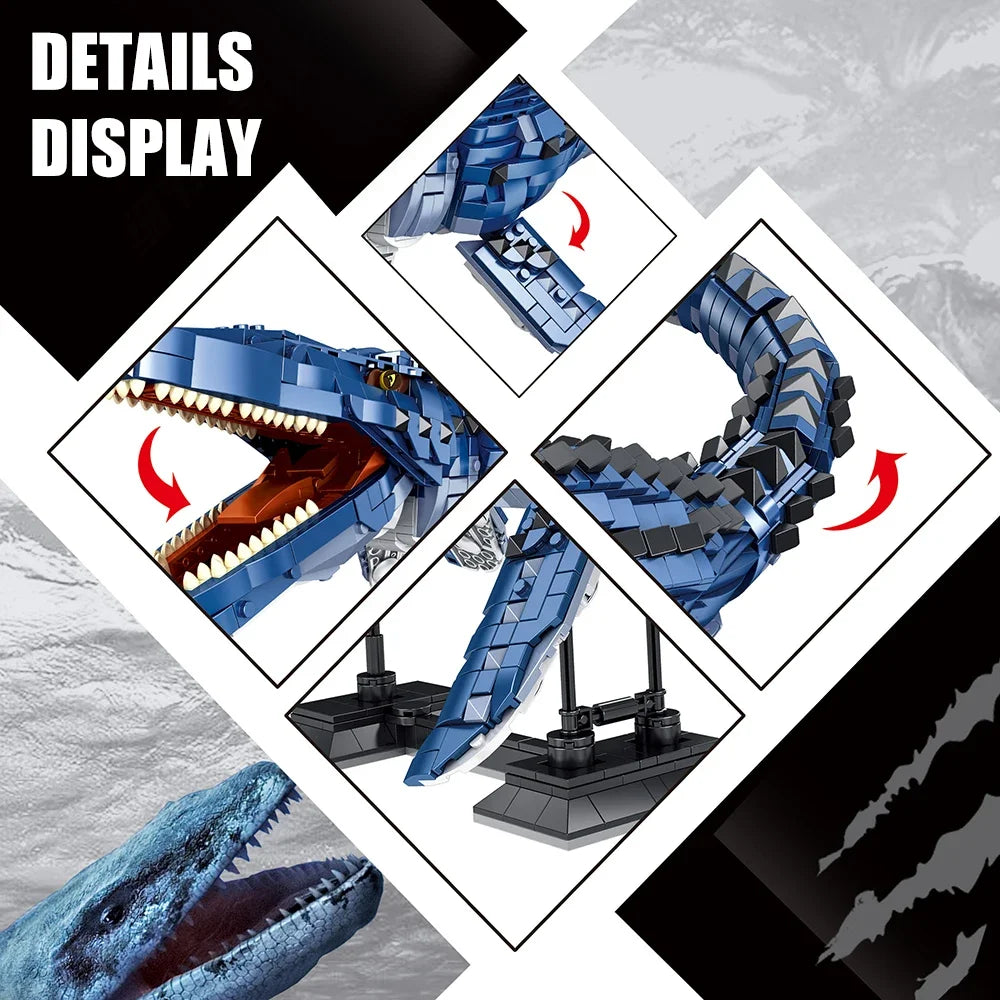 Dinosaur Toys Jurassic Park Indominus Rex Dinosaur World Building Blocks Mosasaurus Tyrannosaurus Bricks DIY Toys Children Gifts