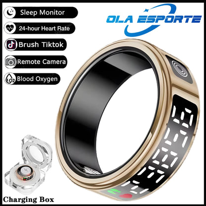 2026 Smart ring with charging compartment HD screen，sports mode 5ATM waterproof，long battery life smartring for ios Andriod