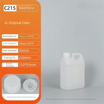 1/2/3/4/5/6/10L Plastic Airtight Bottle with Lid Food Grade HDPE Bucket Sealed Large-Capacity Oil Jerrican Gel Shampoo