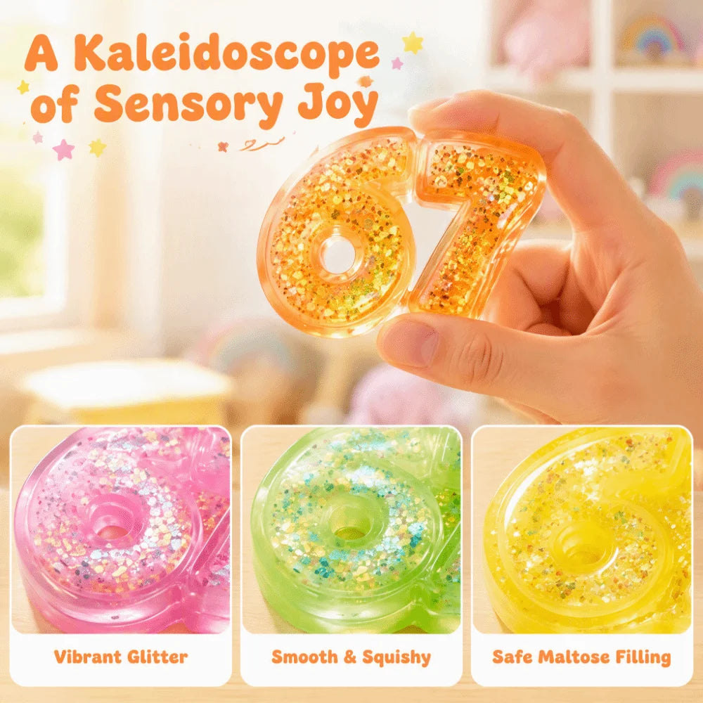 Slow Rising 67 Maltose Squeeze Toy Cartoon Pinch Six Seven Fidgets Toys 7.5cm Hand Relax Slow Rebound Toy Birthday Gift