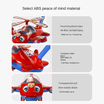 Interactive Baby Walker Toy with Bell Detachable Baby Toddler Stroller Toy Gifts Children's Hand Push Airplane