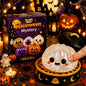 Glitter Halloween Ghost Dumplings Squishy Soft Slow Rebound Resilience Decompression with Steamer Stuffed Skull-shaped Buns Gift