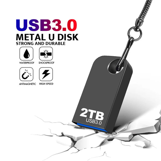 Mini USB 3.0 Pendrive 1TB 512GB 128GB Silvery External Storage Metal Memory Flash Drive USB Storage Key Pen Drive For Computer