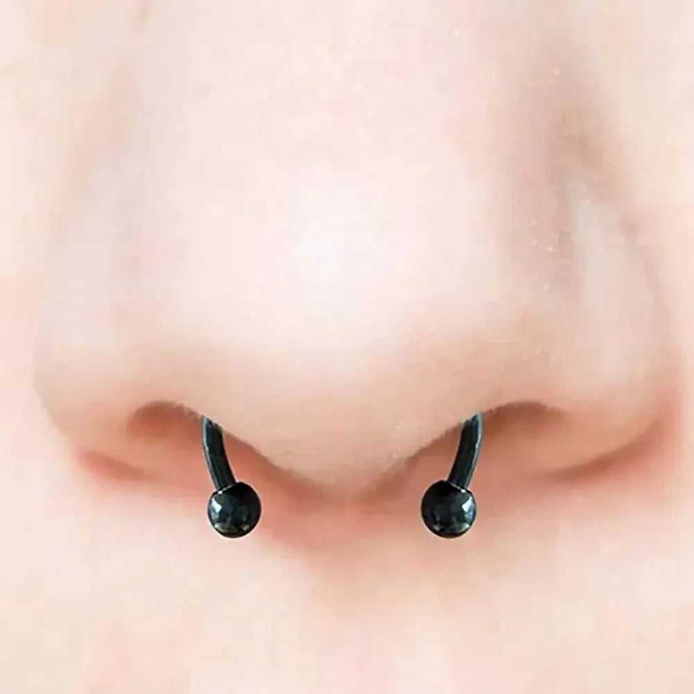 2025 Trendy Piercing Free Magnetic Nose Ring Stainless Steel Horseshoe Non Pierced Goth Punk Fake Hoop Clip on Jewelry Gift