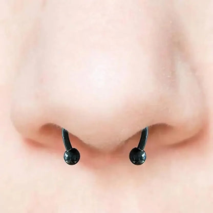 2025 Trendy Piercing Free Magnetic Nose Ring Stainless Steel Horseshoe Non Pierced Goth Punk Fake Hoop Clip on Jewelry Gift
