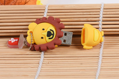JASTER Uroczy Kreskówkowy Zwierzęcy Pendrive USB 64 GB Pingwin Kot Pamięć USB 32 GB Sowa Dinozaur Pendrive 16 GB Pszczoła Lis Pendrive 8 GB