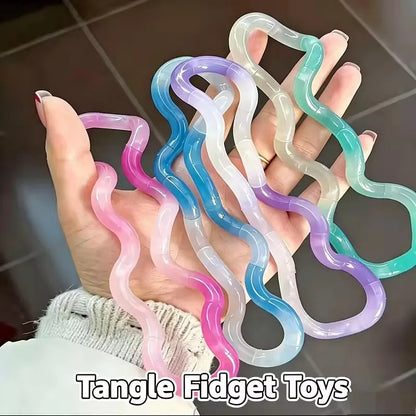 Tangle Fidget Toy Convertible Rope Stress Relieving Toy Color shape-shifting Rope Ornament Finger Rope Toys Creative Party Gifts