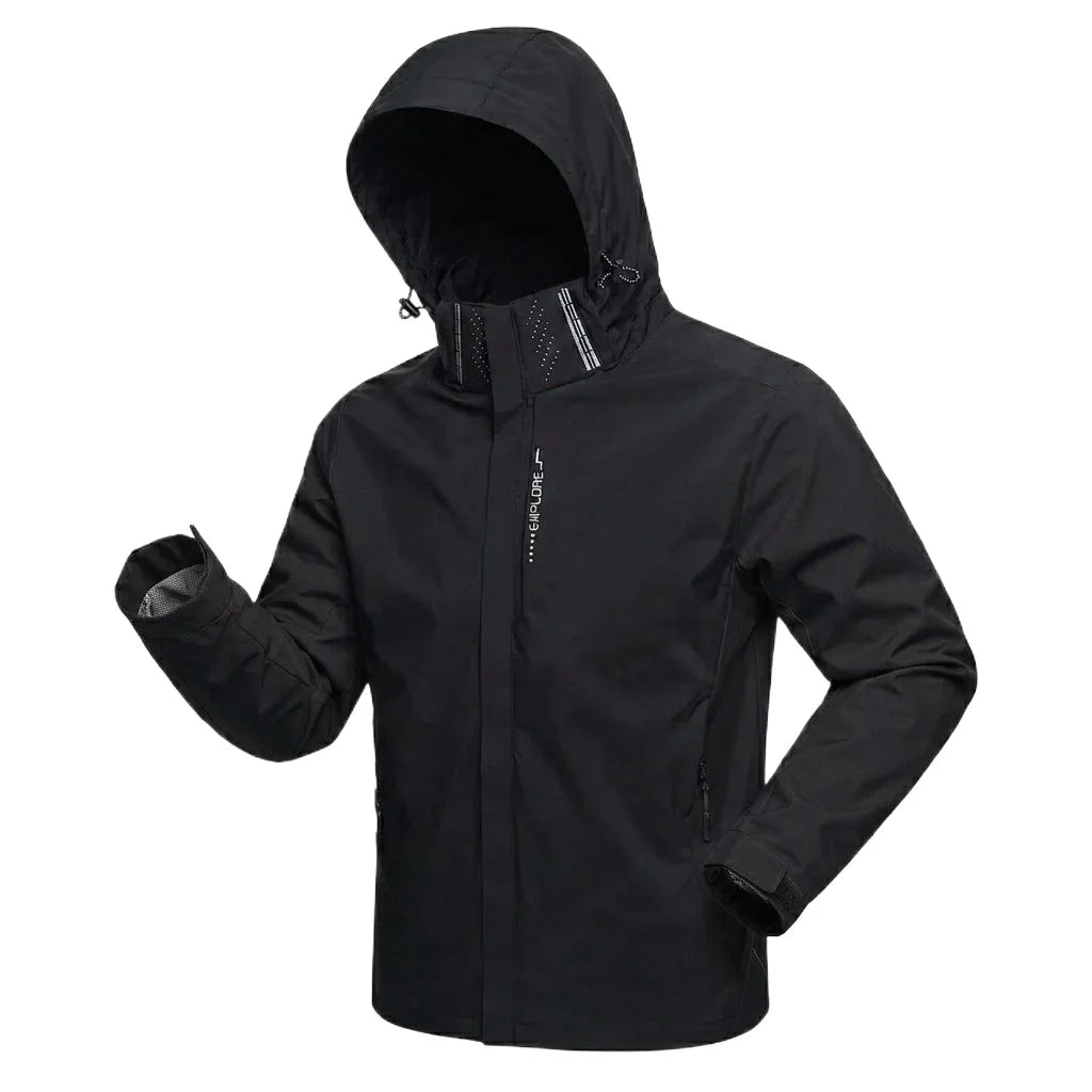 Men Lightweight Windproof Waterproof Hooded Jacket Zipper Raincoat Outdoor Hiking Cycling Climbing Work Coat Tracksuit Outerwear