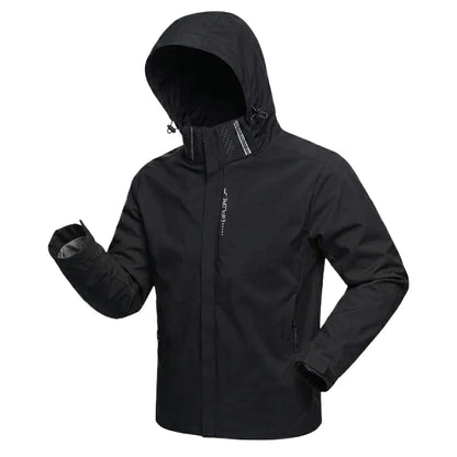 Men Lightweight Windproof Waterproof Hooded Jacket Zipper Raincoat Outdoor Hiking Cycling Climbing Work Coat Tracksuit Outerwear