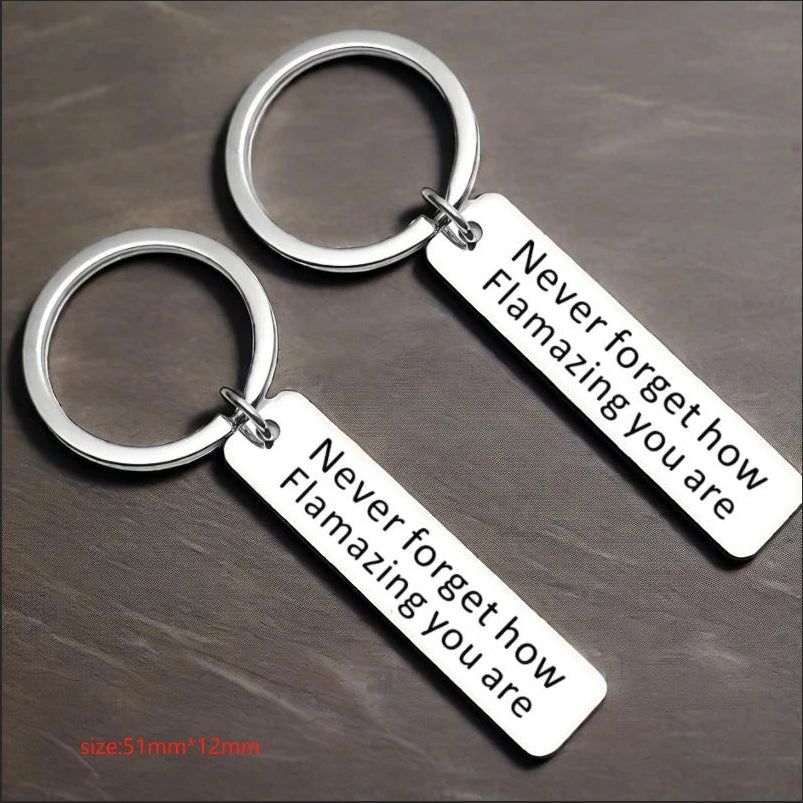 Personalized Engraved Keychain - Custom Name Initials Metal Key Ring - Perfect Daily Accessory & Birthday Christmas Gift