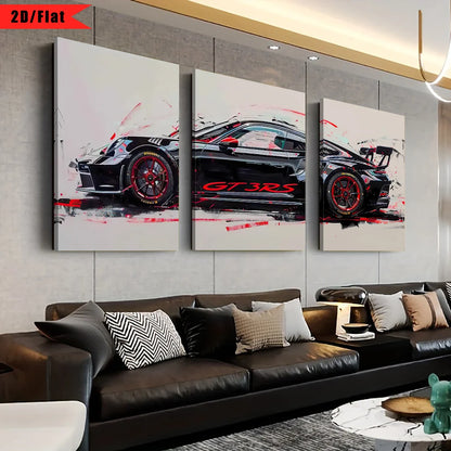 Fashionable Popular Super Sports Car GT3 RS Graffiti Wall Art, HD Canvas Print Poster, Home, Living Room, Room Decoration