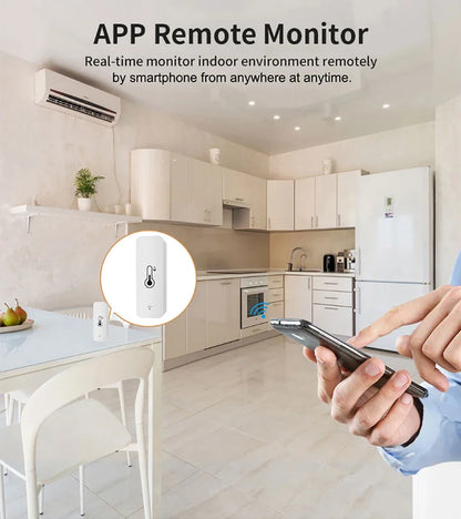 Tuya Zigbee WiFi Temperature & Humidity Sensor APP Remote Monitor For Smart Home Work With SmartLife Alexa Google Home Assistant
