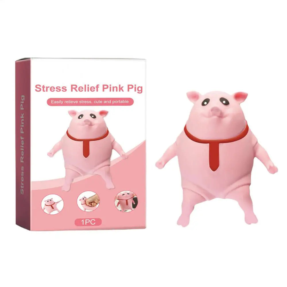 Creative Strange Toy Pig Cartoon Cute Pink La La Pig Toy Vent Pig Whole Person Pinch Music Stress Relief Toy Squeeze Pink Piggy