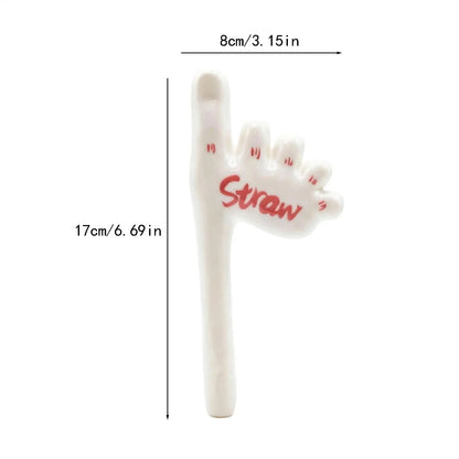 Reusable Foot Straw Handmade Toe Ceramic Drinkware Handmade Foot Straw For Fishing Drinking Tea Cold Picnic Outdoor Water