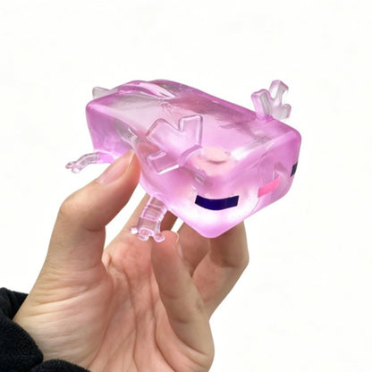 Transparent Cube Axolotl Squishy Toy Maltose Jelly Salamander Fidget Squeeze Slow Rising Stress Relief Sensory Vent Toys Kids.