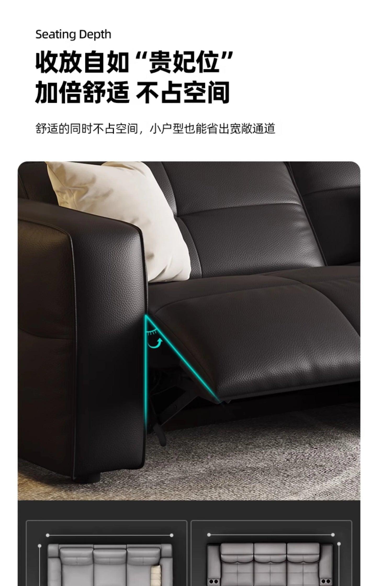 Luxury Couch Reclining Sofas Leather Black Seating Power Office Reclining Sofas Massage Sillas De Escritorio Home Furniture