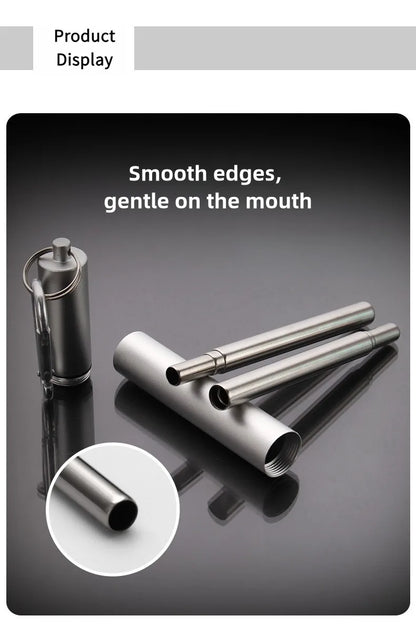 304 Stainless Steel Retractable Straw Kit, Portable Aluminum Tube, Outdoor Folding Straw Kit, with Cleaning Brush, Colors, Trave