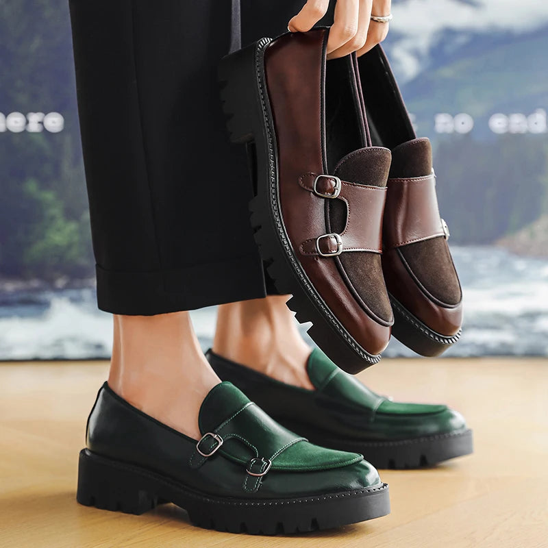 DIMANYU Men's Loafers Pointed Toe 2026 New Autumn British Style Slip-On Casual Thick-Soled Large Size Moccasins