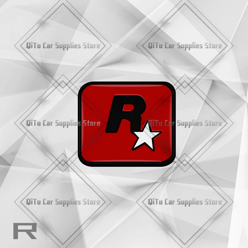 Zinc Alloy GTA Game R Star Badge Car Trunk Emblem 3D Grille Sticker For Opel Skoda Kia Dacia Fiat Abarth Peugeot Hyundai Styling