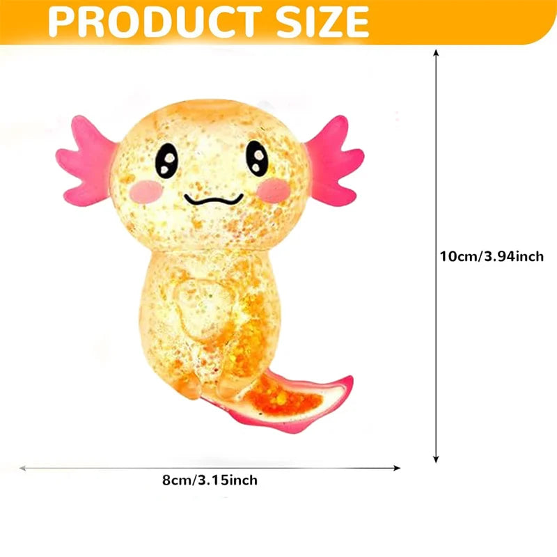 1/3/6/9PCS Squishy Stress Glitter Axolotl Sugar Ball For Children's Stress Relief Birthday Party Favor Gift Easter Basket Filler