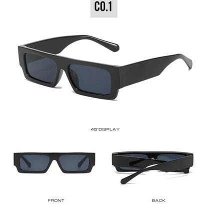 New Men Brand Shades Retro Square Sunglasses Vintage Small Rectangle Women Sun Glasses Luxury Eyeglasses Black White Eyewear