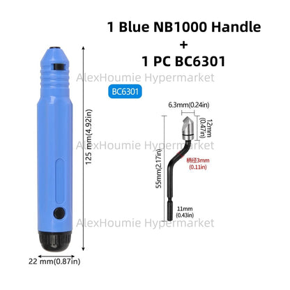 NB1000 BC1651 Countersink Inner Hole Chamfer Repair Reamer Tool Burr Remover Hand Reamer for Metal Aluminum Copper Wood Plastic