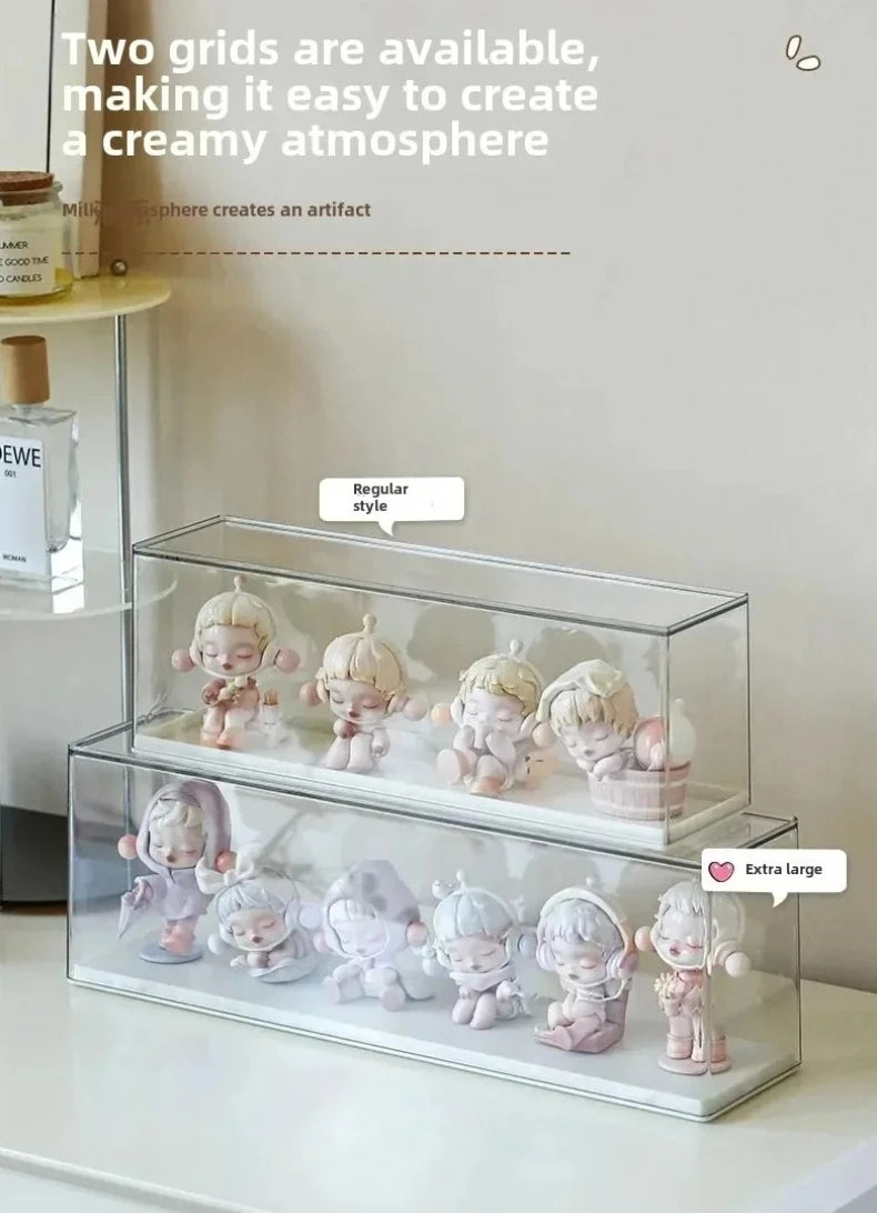 Acrylic Action Figure Display Case Transparent Doll Storage Box Toy Organizer Rack for Collectible Showcase Cabinet