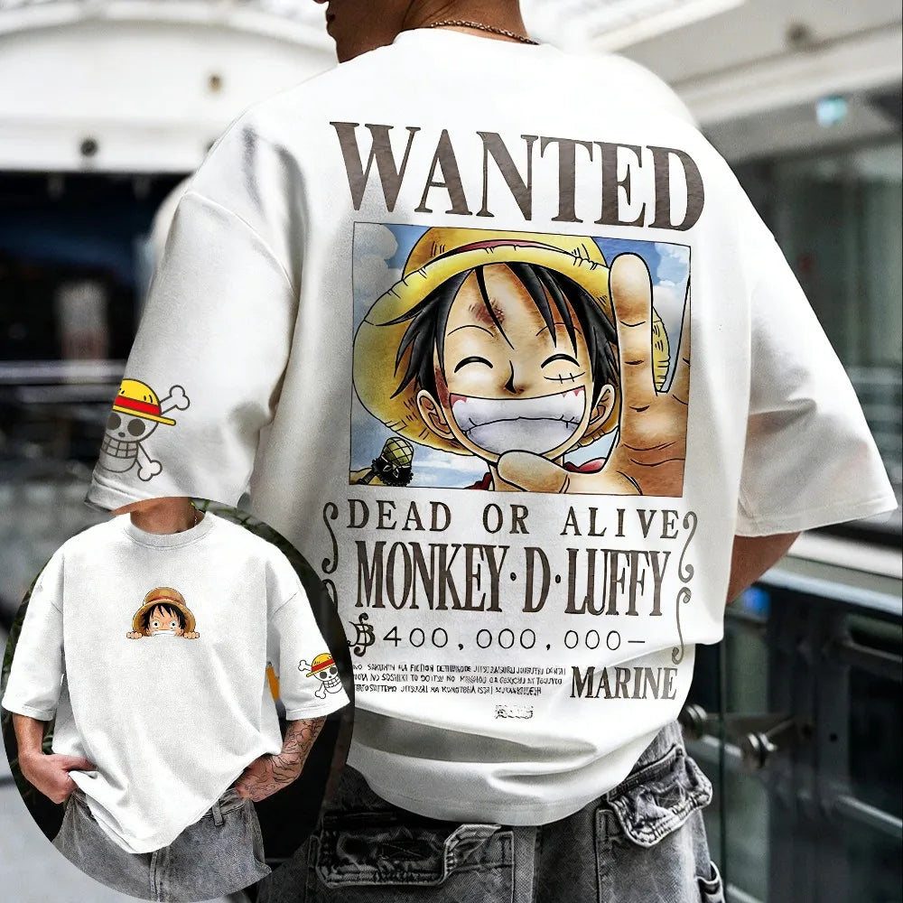 2026 Summer One Piece Retro Cosplay T-shirt Men's Oversize Casual Cotton Printed Short-sleeved Unisex Children's Sports Shirt