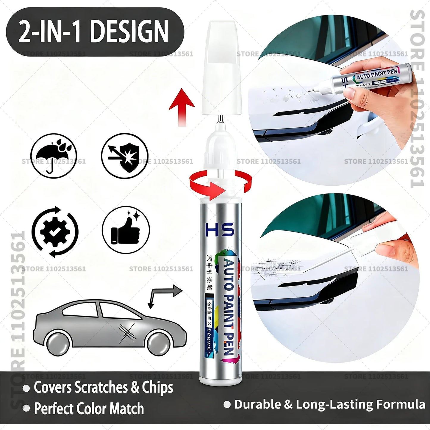 Car Paint Repair Pen For Cadillac XT4 Touch Up Scratch Remover DIY Auto Accessories White Purple Blue G59 Blue GZC Red GNT