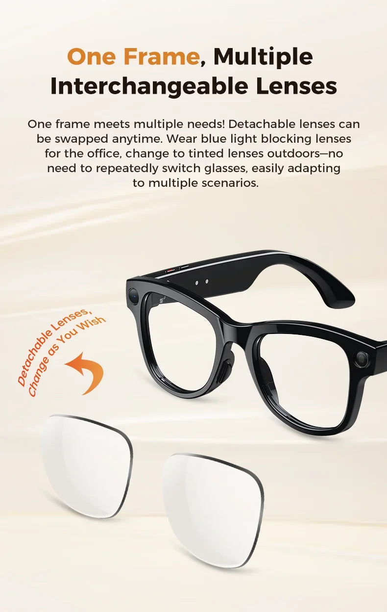 2026 Smart AI Glasses 4K HD Camera M02 Ultra ChatGPT 3600mAh Charging Case Power Bank 32GB Translation Music Video Sunglasses